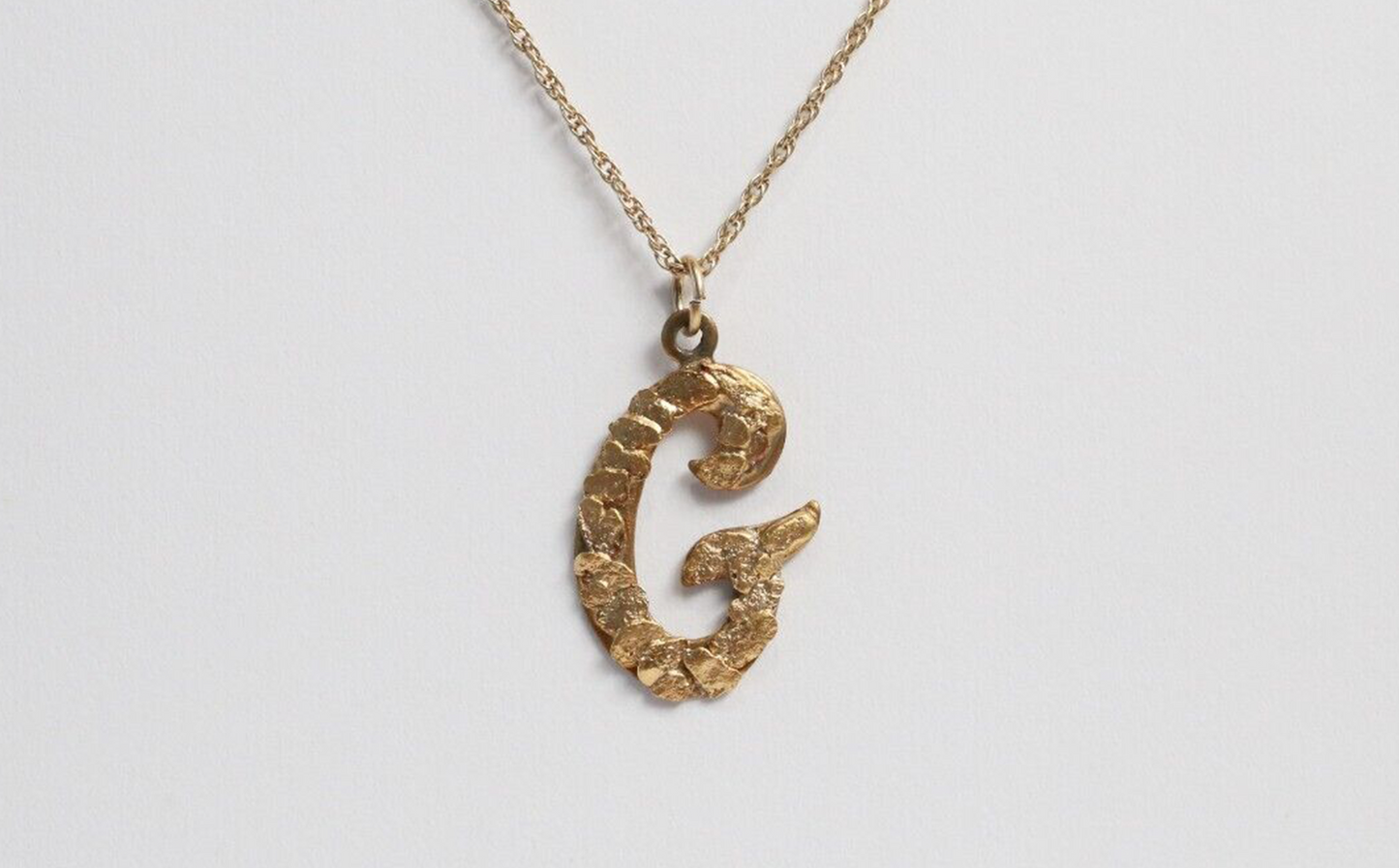 Alaskan Gold Nugget Style "G" Pendant, 1.4g