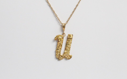 Alaskan Gold Nugget Style "U" Pendant, 1.6g