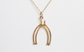 14k Yellow Gold Double Wishbone Charm, 2.1g