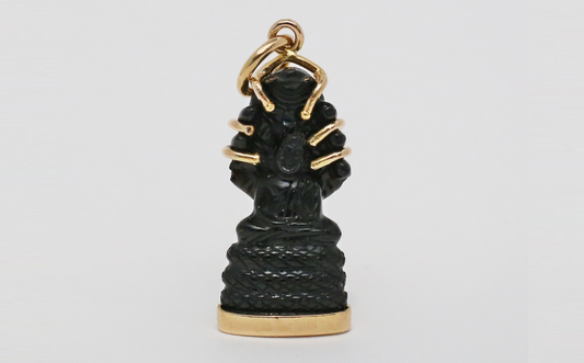 18k Yellow Gold Naga Buddha Amulet, 7.3g