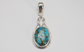 Sterling Silver Turquoise Teardrop Pendant, 4.6g