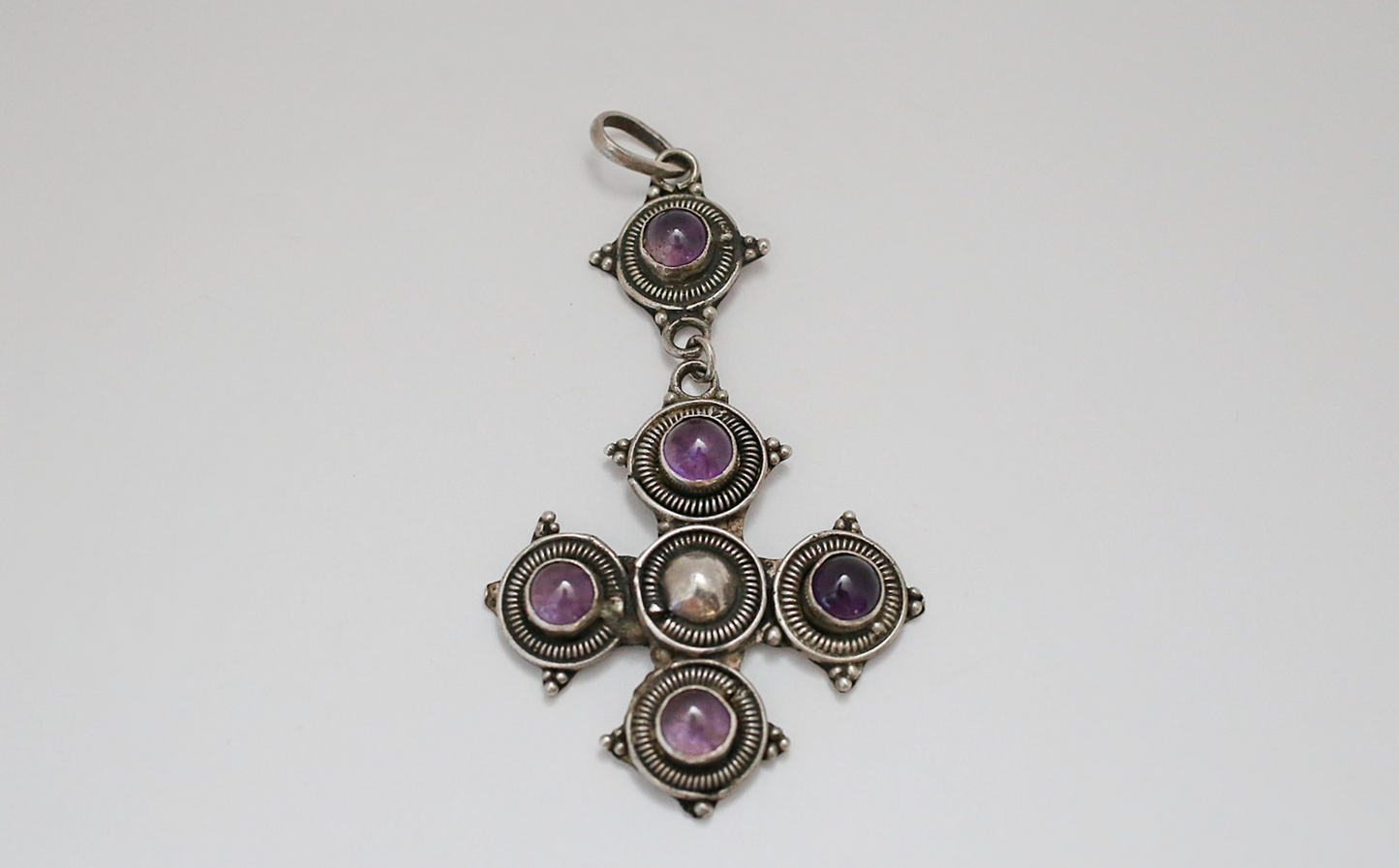 Vintage Sterling Silver Amethyst Pendant, 10.7g