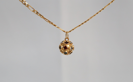 19.2k Portuguese Gold Multi-Stone Pendant, 1.8g