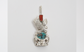 M. TSOSIE Sterling Silver Turquoise & Coral Eagle Pendant, 7.0g