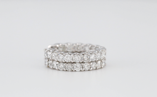 14k White Gold 6.12ctw Diamond Hoop Earrings - 6.9g