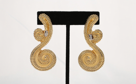 Italian 18k Yellow Gold Giordini Dangle Swirl Earrings, 9.0g