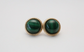 14k Yellow Gold Malachite Stud Earrings, 4.7g