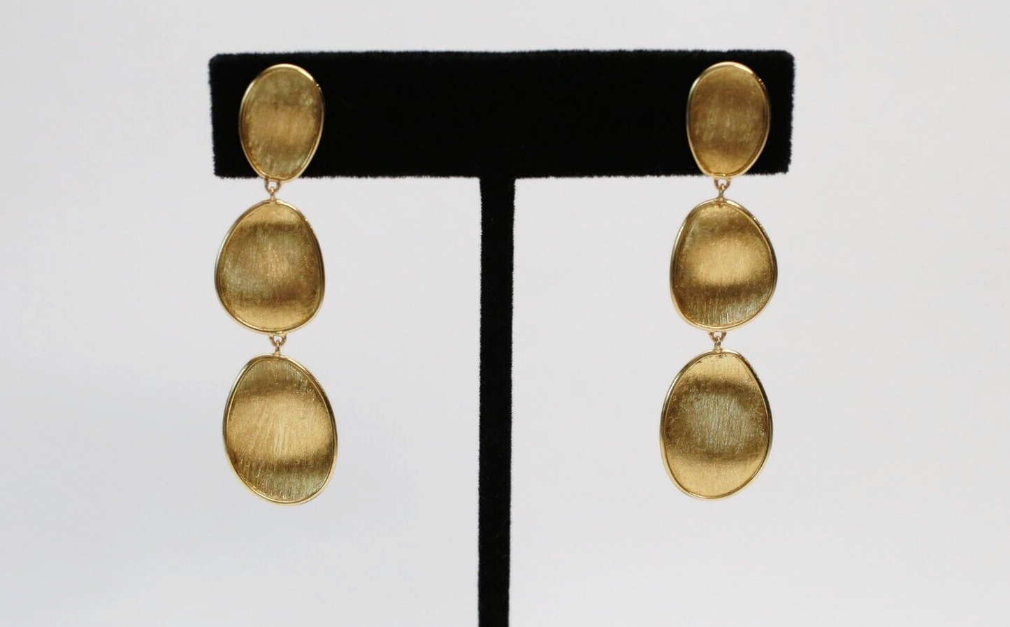 Marco Bicego 18k Yellow Gold Lunaria Three-Tiered Drop Earrings, 4.8g