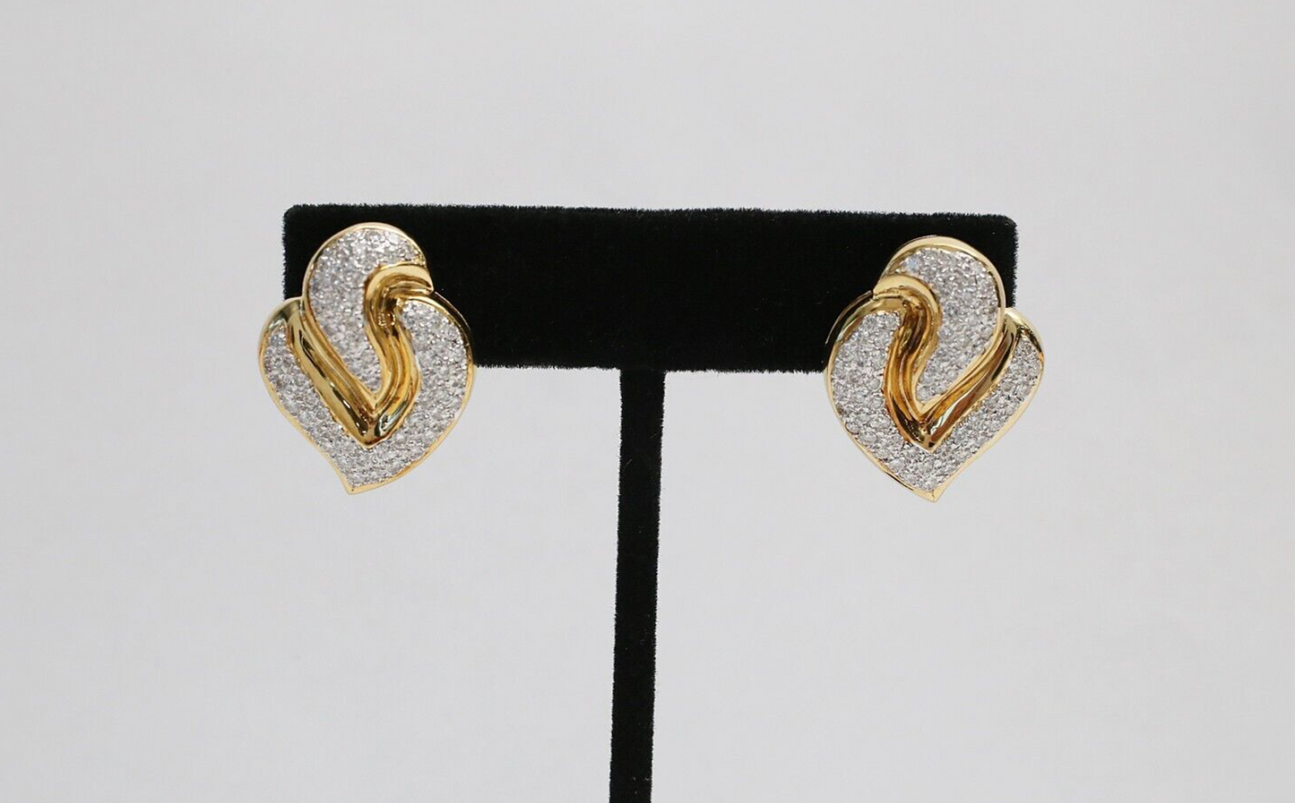 18k Yellow Gold Diamond Earrings, 16.3g