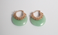 Sterling Silver Green Jade Hoop Earrings, 10.3g