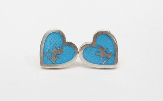 Sterling Silver Heart Stud Earrings, 3.6g