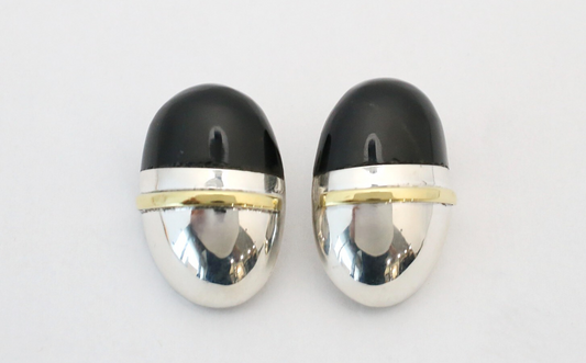 Mexico Sterling Silver Gold-Tone Clip-On Earrings, 21.5g