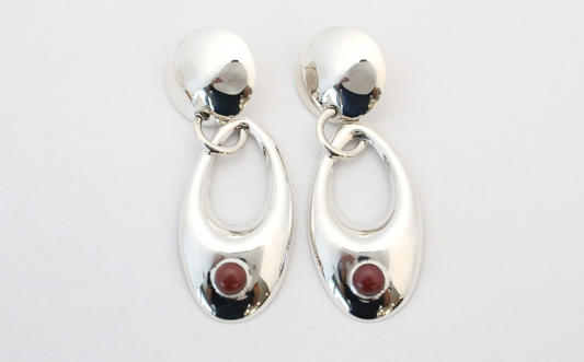 Mexico Sterling Silver Large Dangle Earrings, 26.8g