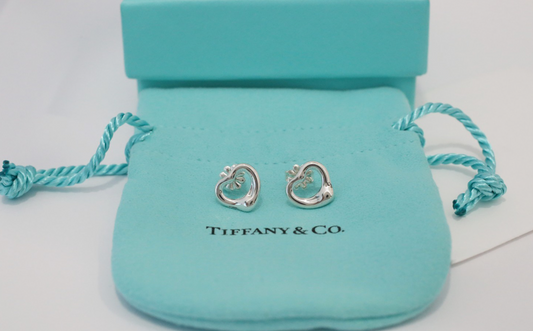 Tiffany & Co Elsa Peretti Open Heart Stud Earrings