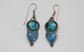 Carolyn Pollack Sterling Silver Turquoise Heart Earrings, 9.3g