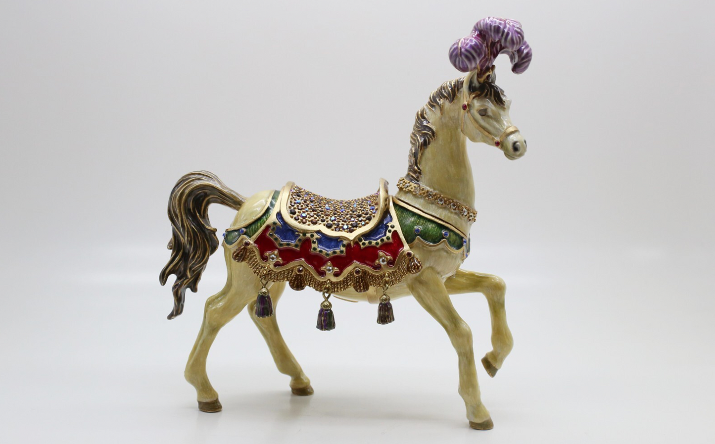 Jay Strongwater Bianco Horse Figurine with Swarovski Crystals