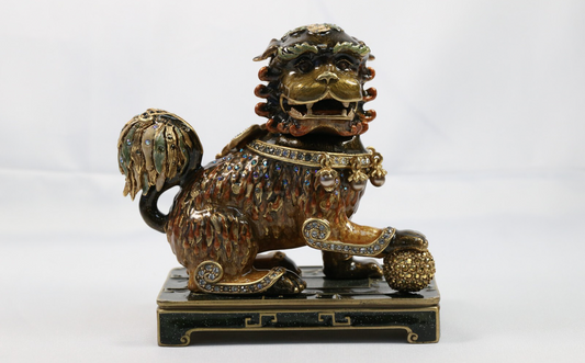 Jay Strongwater Limited Edition 7/300 "Gilgamesh" Foo Dog Figurine
