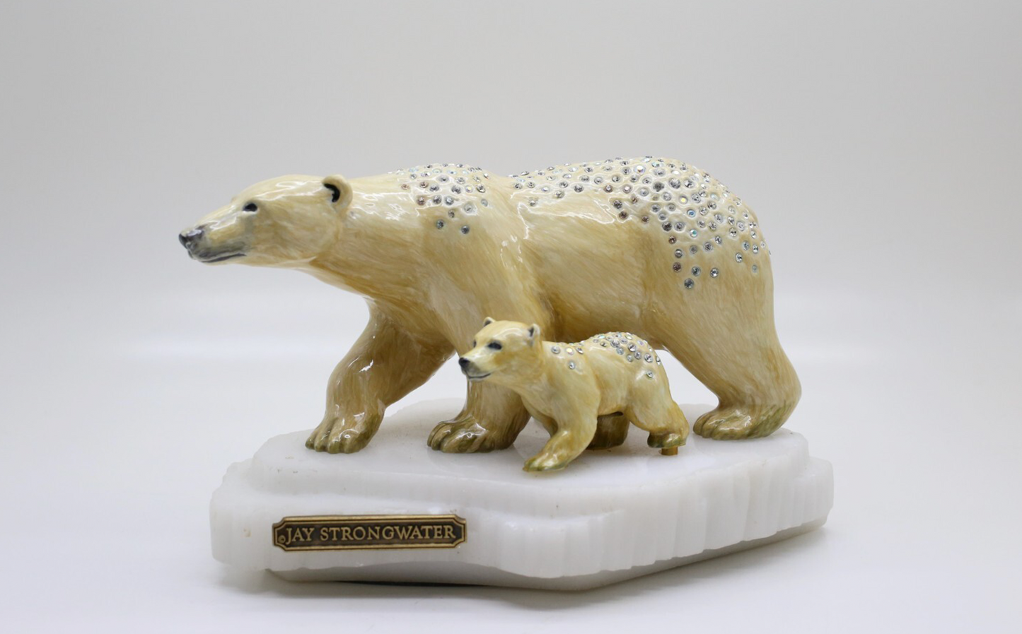 Jay Strongwater Berenger Polar Bear Mama & Baby Figurine