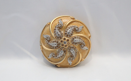 Jay Strongwater Lucinda Paisley Round Trinket Box