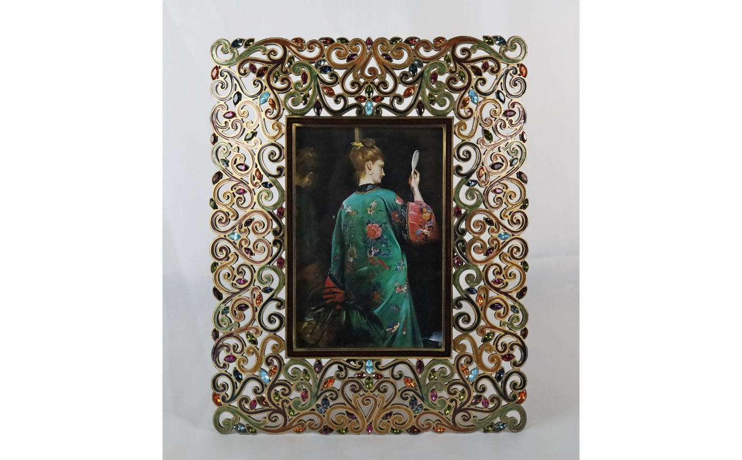Jay Strongwater "Scheherazade" Rectangular Wide Scroll Border 4x6 Picture Frame