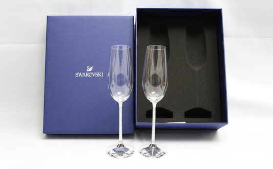Swarovski Crystalline Toasting Flutes Wedding Champagne Glasses