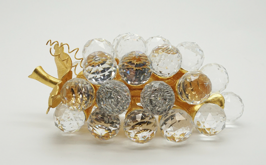 Swarovski Crystal Gold Leaf Grape Cluster Figurine 7550NR20029