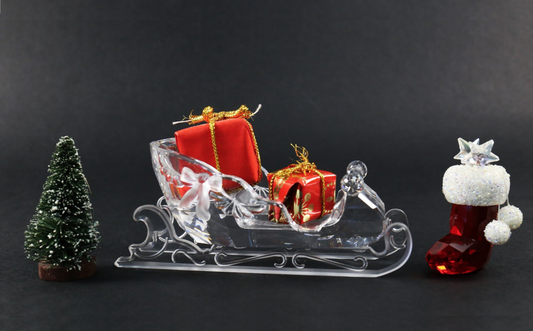 Swarovski Silver Crystal 205165 Holiday Sleigh Figurine