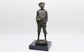Vintage Bronze Whistling German Boy Sculpture, Signed V. Szczeblewski