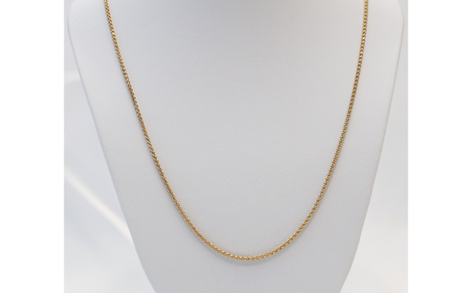 Milor 14k Yellow Gold Round Wheat Chain, 30 inches - 8.1g
