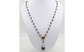 14k Yellow Gold Tahitian Pearl & Garnet Necklace, 18 inches - 12.3g