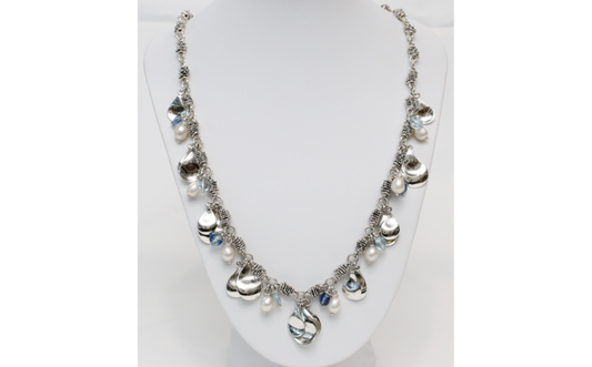 Michael Dawkins Sterling Silver Beaded Dangle Toggle Necklace, 20 inches - 51.7g