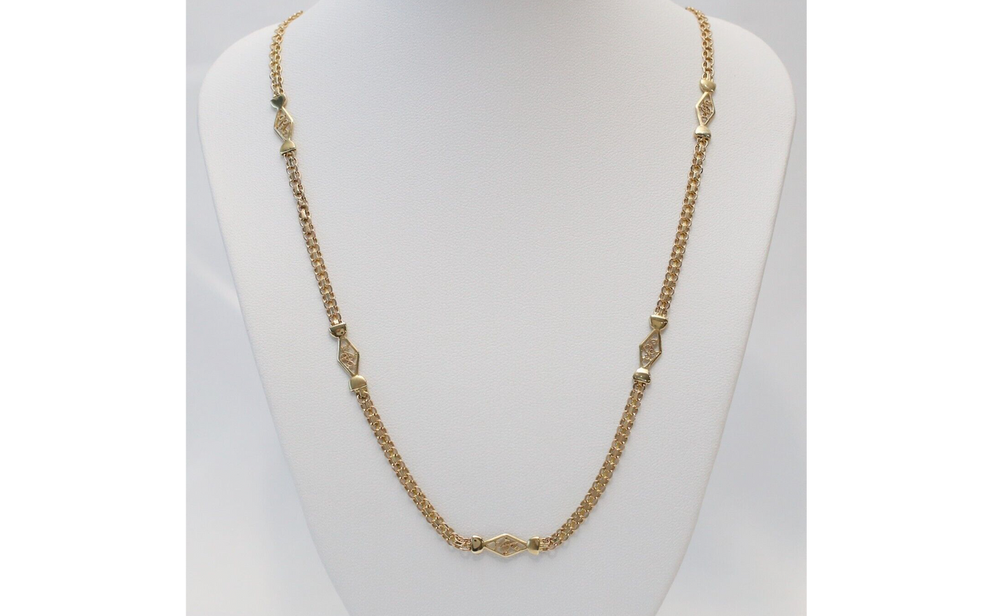 14k Yellow Gold Mesh Link Filigree Chain, 20.5 inches - 11.2g