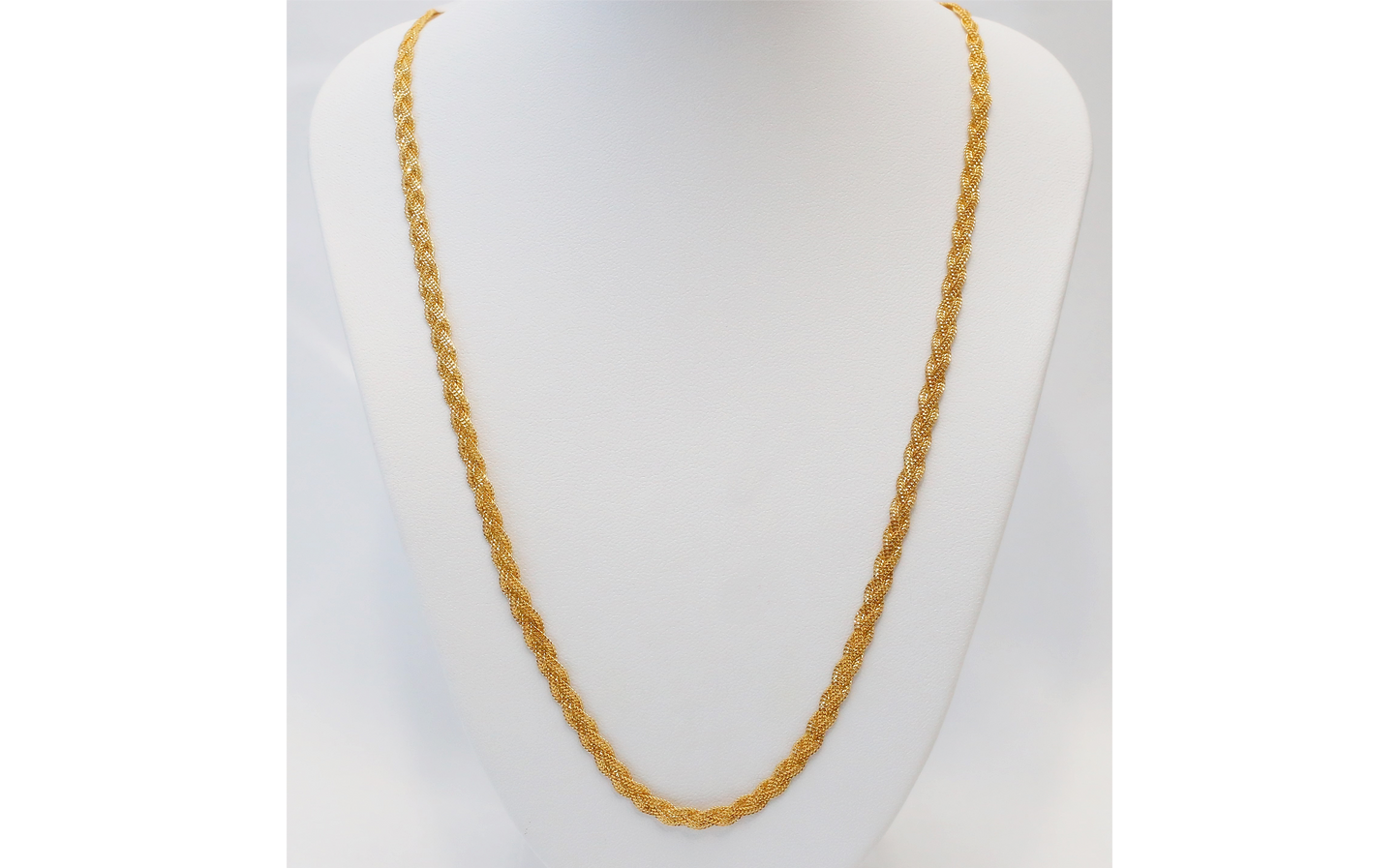 21k Yellow Gold Braided Necklace, 20 inches - 10.4g