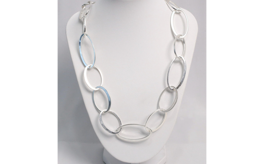 Birks Sterling Silver Long Oval Link Chain Necklace, 19.0 inches - 42.3g