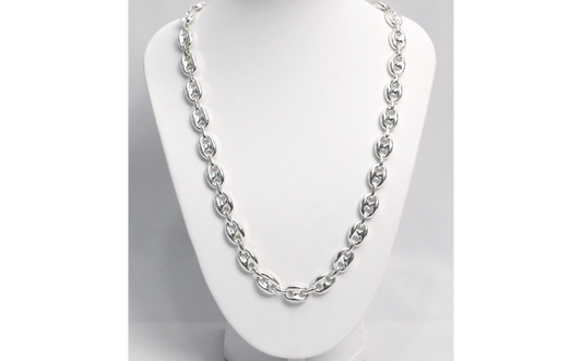 Birks Sterling Silver Mariner Puffed Link Chain, 18.5 inches - 31.9g