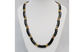 14k Yellow Gold Black Onyx Necklace, 17 inches - 19.6g