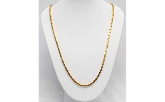 24k Chinese Gold Bar Link Necklace, 22 inches - 30.3g