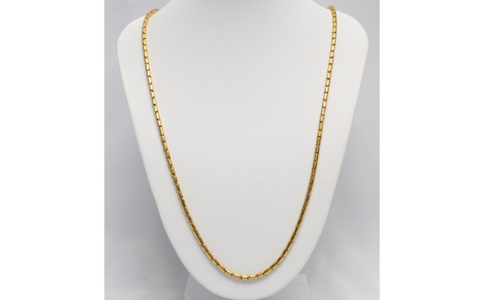 24k Chinese Gold Bar Link Necklace, 22.25 inches - 30.3g