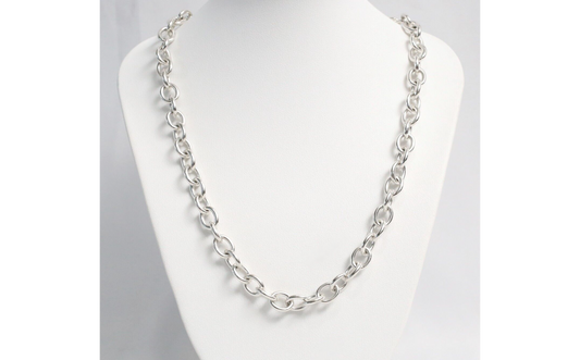 Judith Ripka Sterling Silver Oval Link Toggle Necklace, 18 inches - 52.7g