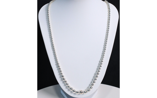 Birks Sterling Silver Graduated Beaded Necklace, 20 inches - 14.7g