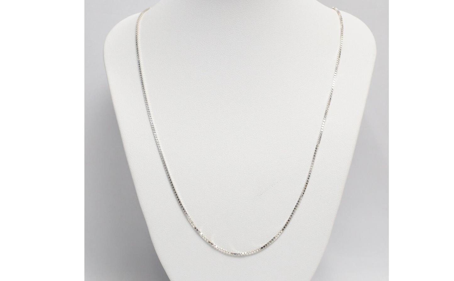 Sterling Silver Double Clasp Box Link Chain, 22 inches - 8.0g