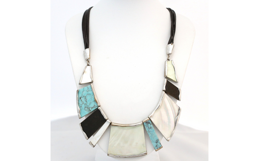 Designer Robert Lee Morris RLM SOHO Silver-Tone Metallic Necklace, 21.0 inches