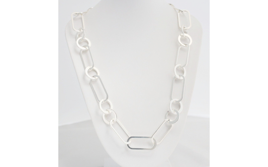 Sterling Silver Modernist Necklace, 20 inches - 50.4g