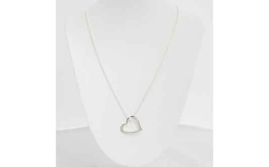 Birks Sterling Silver Small Heart Pendant Necklace, 18 inches - 6.3g