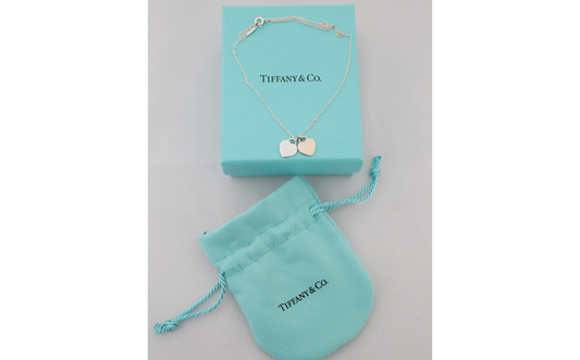 Tiffany & Co Sterling Silver Rubedo Double Pendant Return to Tiffany, 16.0 inches - 2.5g