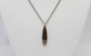 Ted Lowry Sterling Silver Wood Teardrop Necklace, 18 inches - 5.3g
