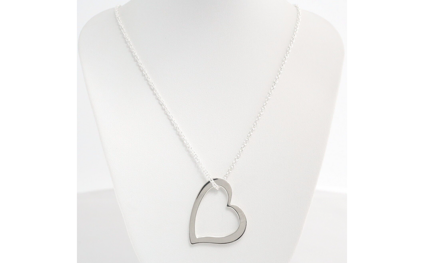 Birks Sterling Silver Large Heart Pendant Necklace, 17 inches - 9.9g
