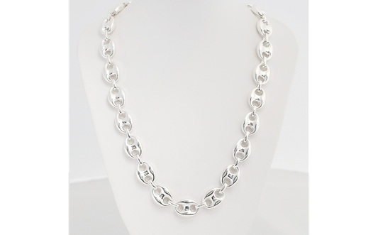 Birks Sterling Silver Puffed Mariner Link Chain Necklace, 18 inches - 39.0g