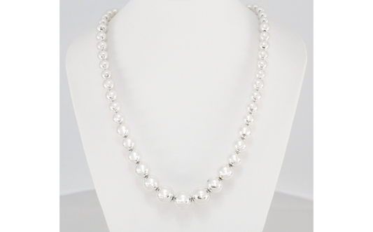 Tiffany & Co Sterling Silver Graduated Beaded Ball Necklace, 16 inches - 28.2g