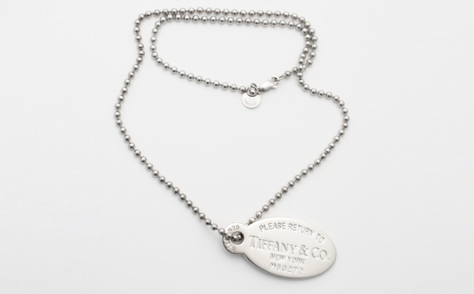 Tiffany & Co Sterling Silver Return to Tiffany Oval Tag Ball Chain Necklace, 16.75 inches - 19.3g